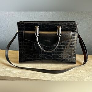 Bostanten Glora Crocodile-Embossed Laptop Bag